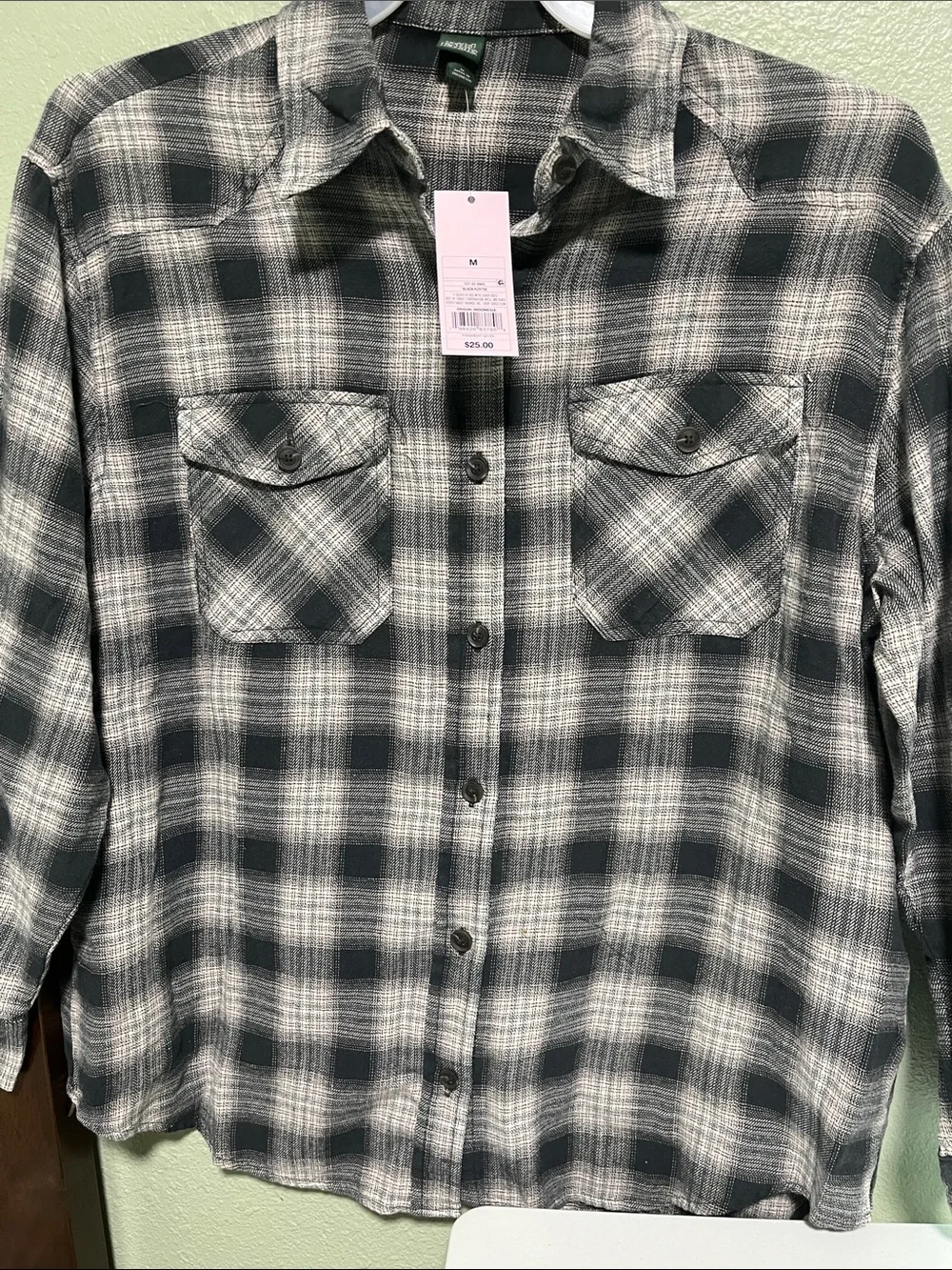 wild fable Black and White Plaid Button-Down Shirt